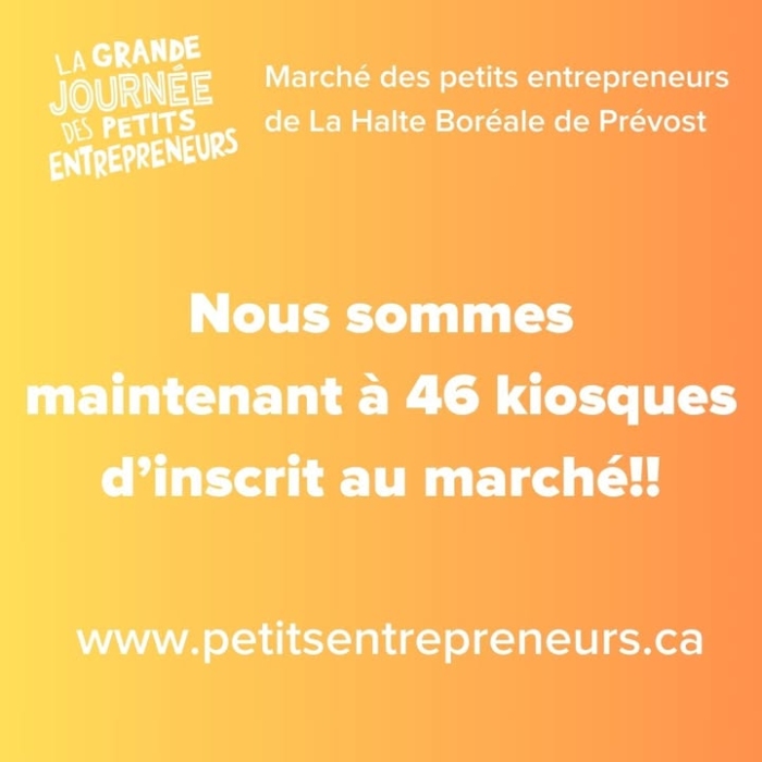 C’est avec grand plaisir que nous y serons encore cette année! 🙌🏻 Encourager les entreprises d’ici, ça commence par créer des événements pour les plus jeunes qui souhaitent s’impliquer dans l’entreprenariat.

C’est toujours un grand bonheur de voir les jeunes grandir avec leur entreprise, année après année.

Venez en grand nombre! 🎉
